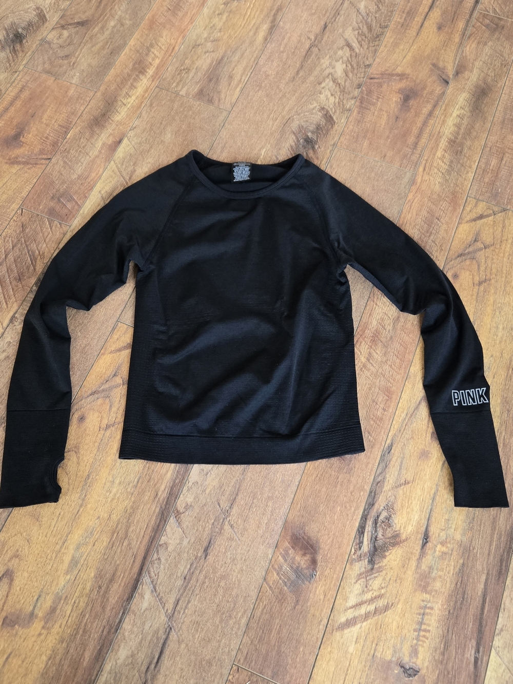 PINK Victoria's Secret Black Long-Sleeve Pullover Activewear